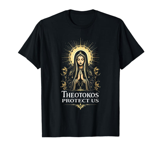 Orthodox Christian Holy Mary Theotokos Protect Us T-Shirt