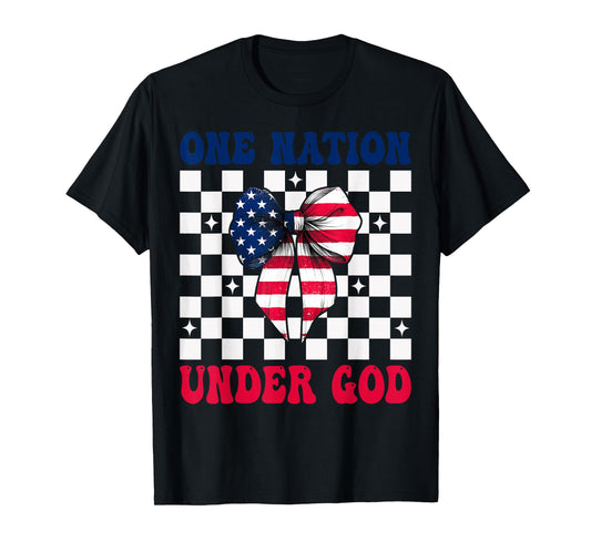 4th of July USA American Flag Patriotic One Nation Under God T-Shirt
