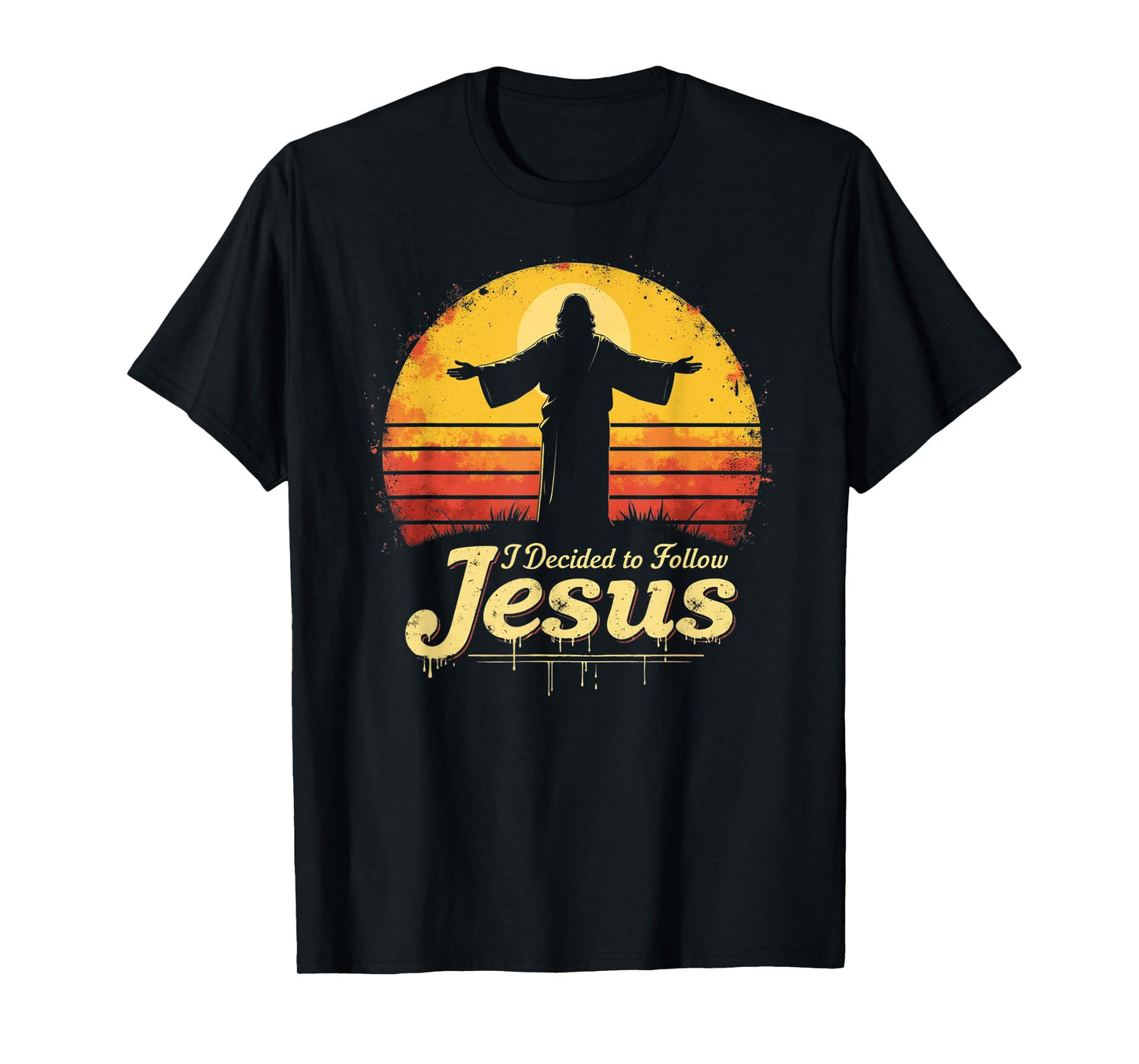 Faith in Jesus – Vintage Christian Sunset Style Graphic T-Shirt