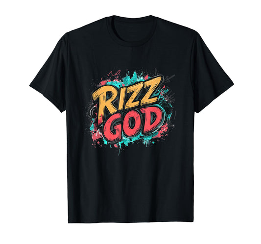 Colorful Rizz God Motto T-Shirt