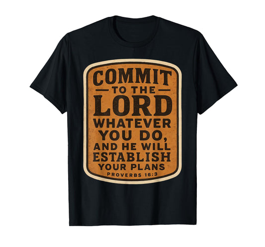 Christian Bible Commit to The Lord Whatever You Do Vintage T-Shirt