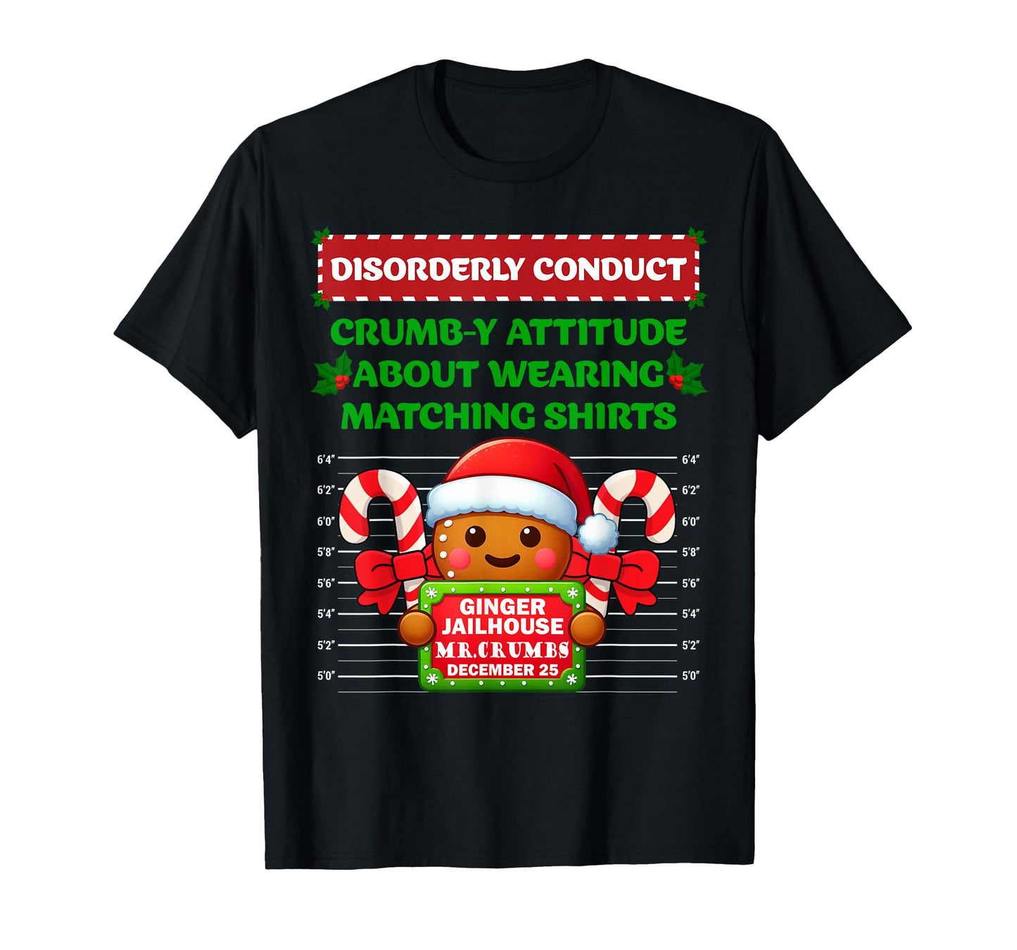 Funny Gingerbread Inmate Christmas Matching Family Group Set T-Shirt