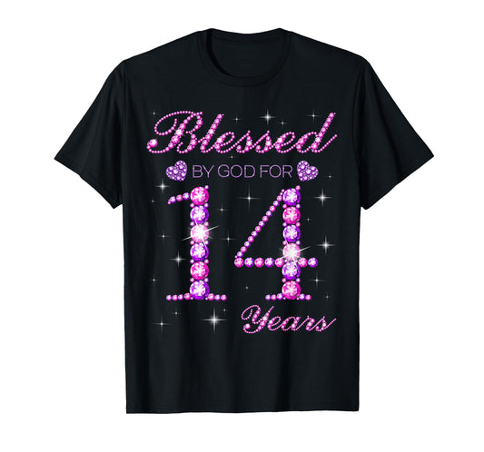 Blessed by God for 14 Years Old 14th Birthday Party T-Shirt