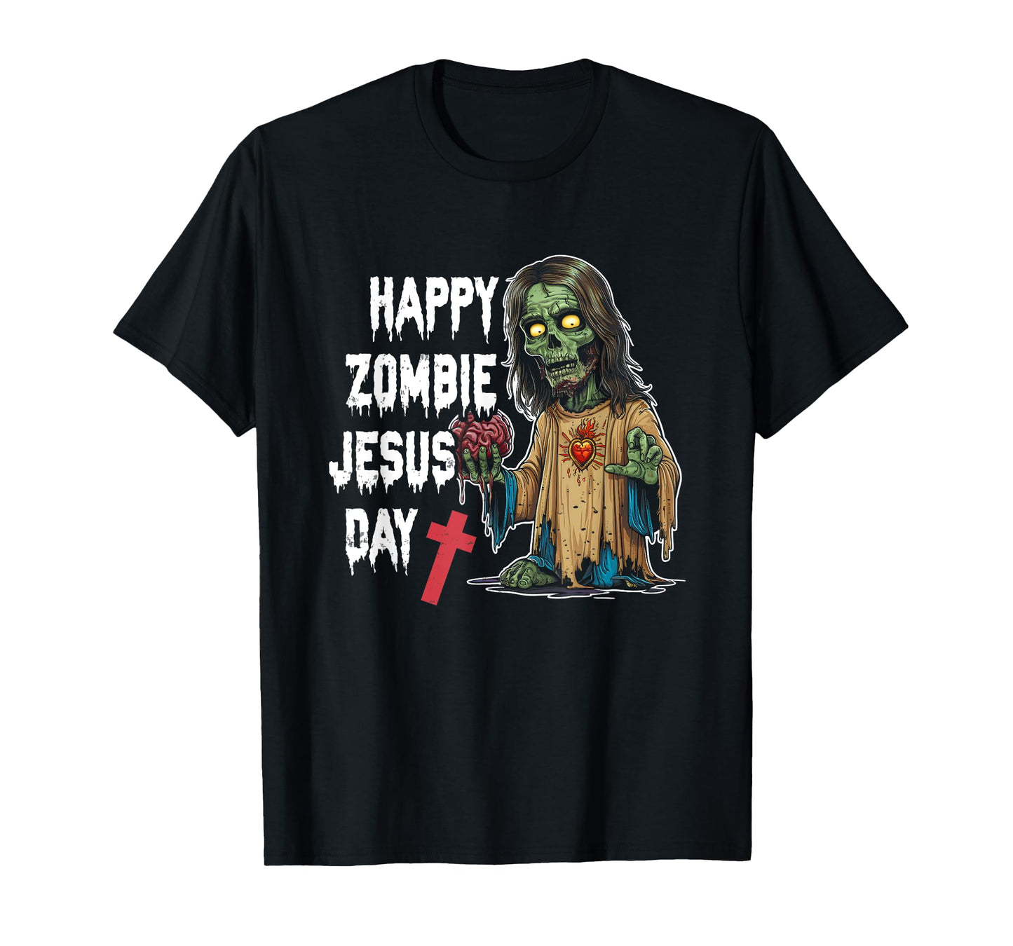 Happy Zombie Jesus Day Skeleton Horror Christ Halloween T-Shirt