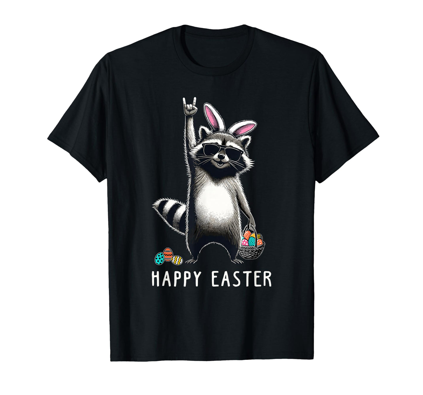 Cute Easter Raccoon Men Women Kids Boys Girls Funny Easter T-Shirt