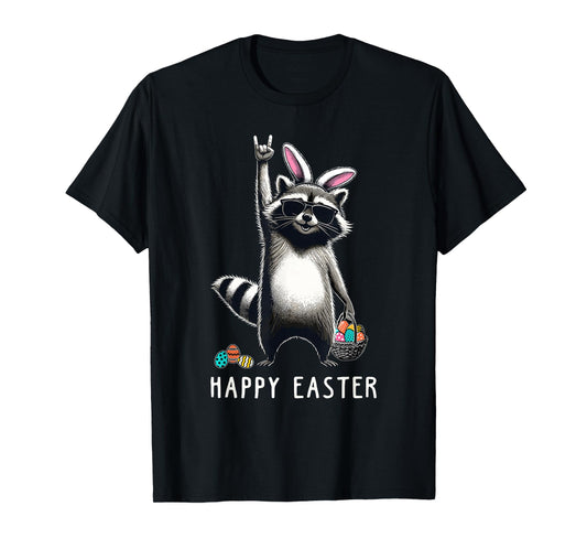 Cute Easter Raccoon Men Women Kids Boys Girls Funny Easter T-Shirt