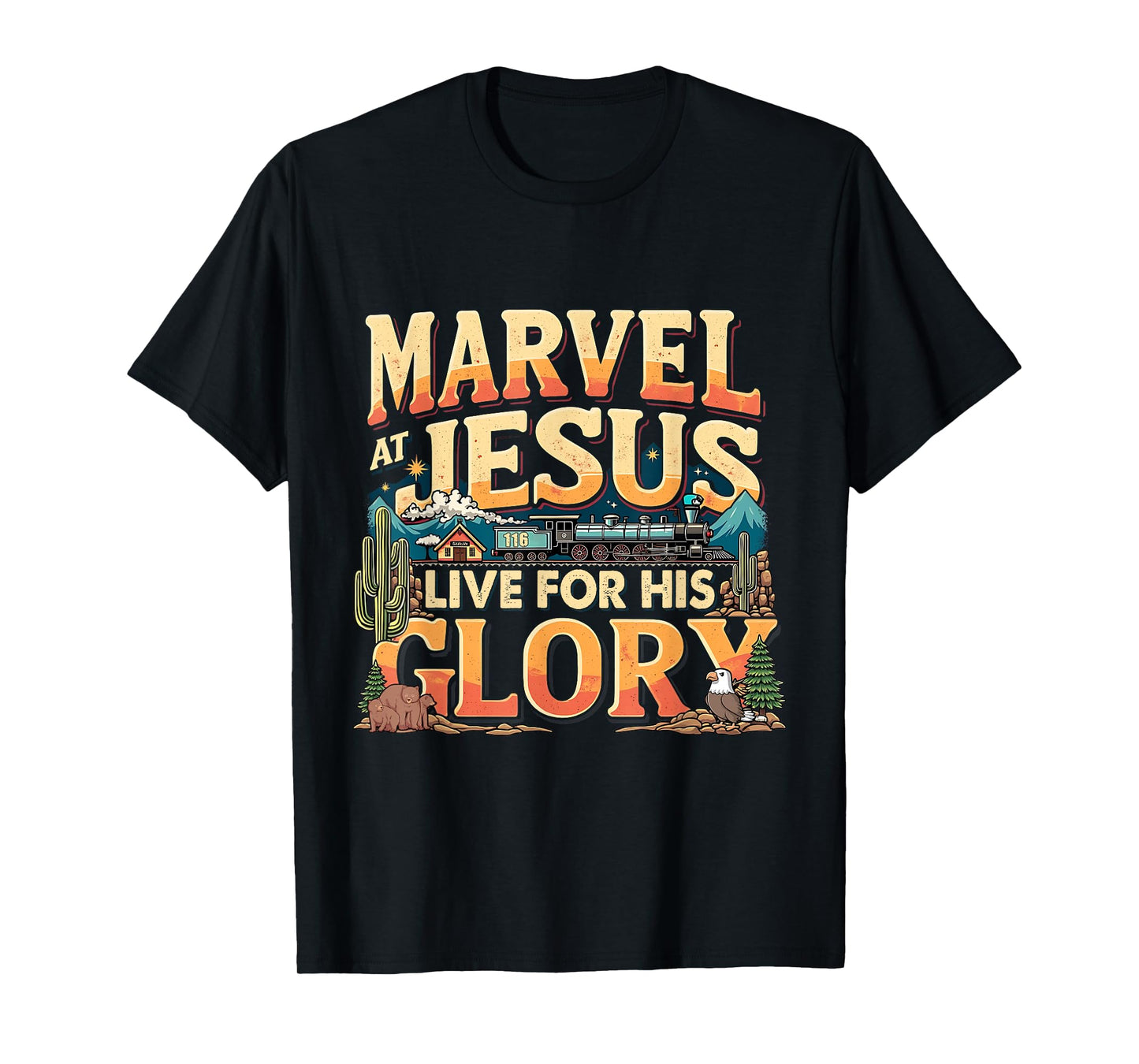 VBS 2025 True North Christian Camp His Glory Junction Train T-Shirt
