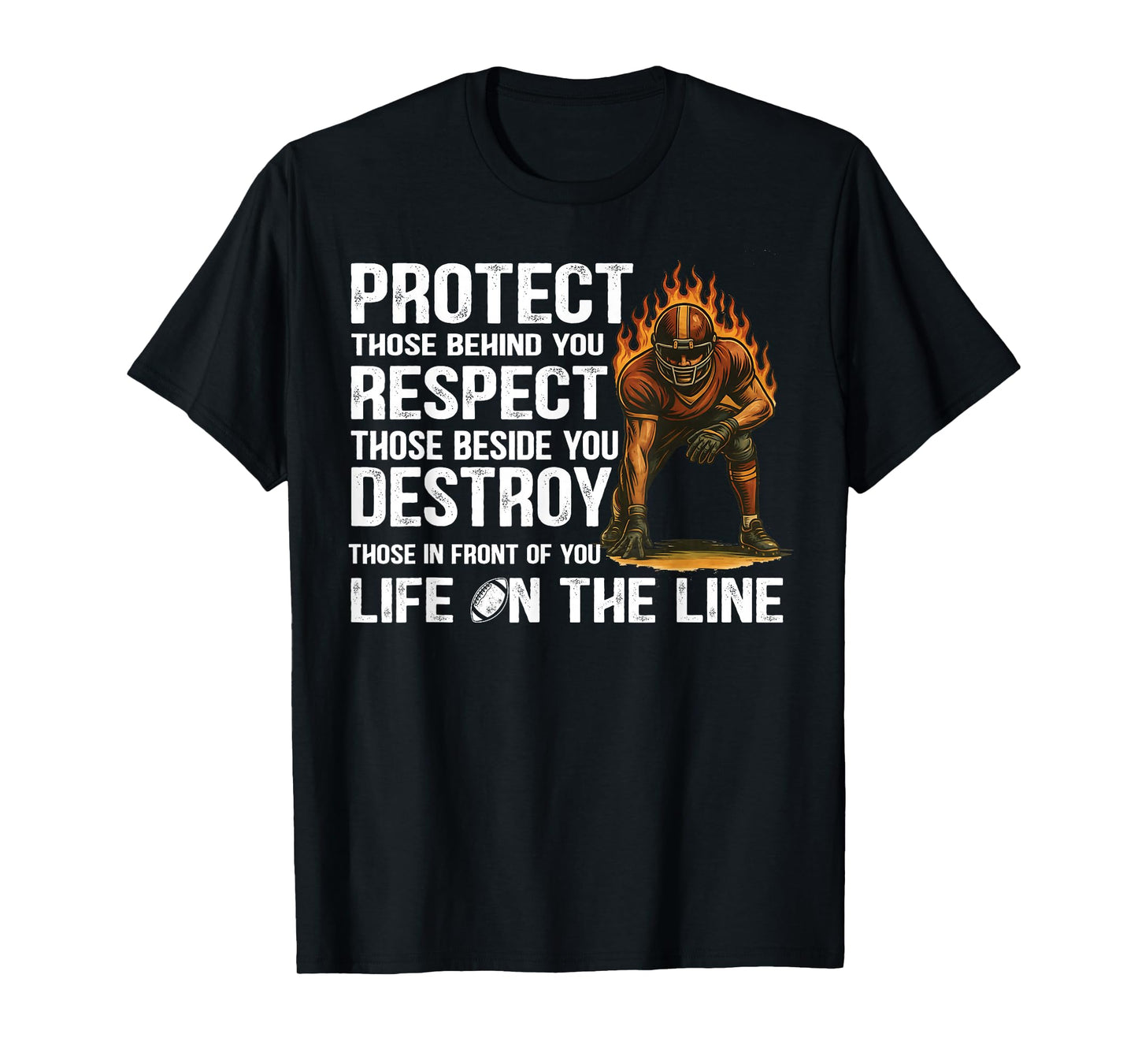 Vintage Protect Respect Destroy Offensive Lineman Football T-Shirt