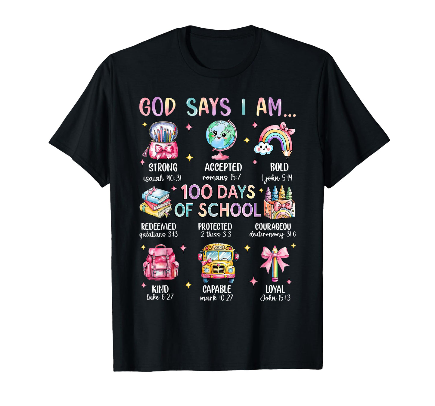 Funny God Says I Am 100 Days Of School Teacher Educator T-Shirt