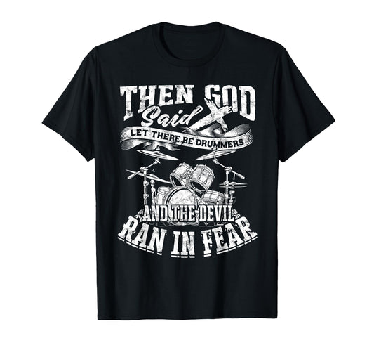 Religious Drummer for Jesus Drums Sticks Drumming Cross T-Shirt
