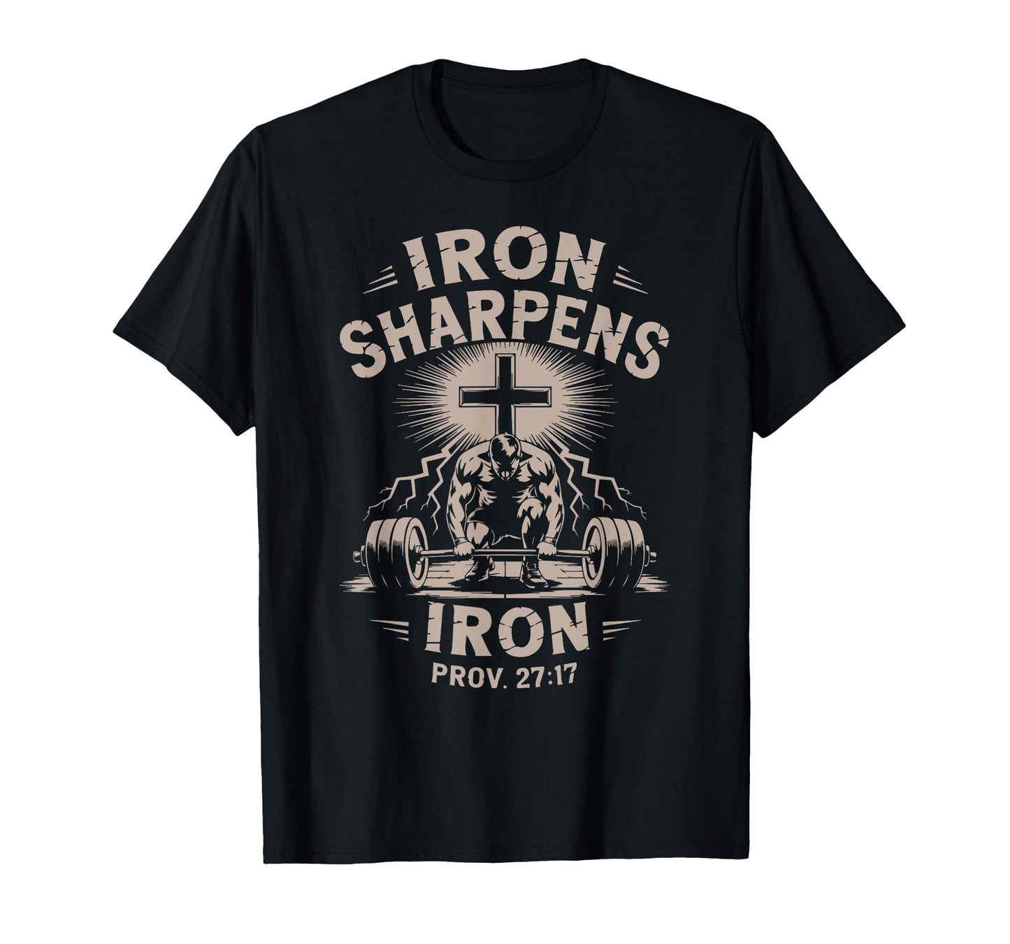 Iron Sharpens Iron Youth Christian Workout Gym Weightlifting T-Shirt