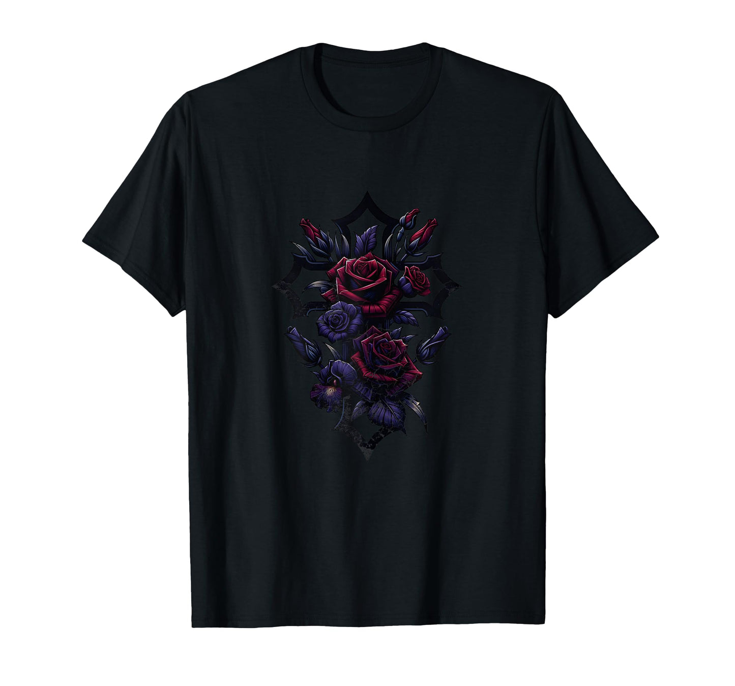 Gothic Rose Cross - Christian Faith Art for Women T-Shirt