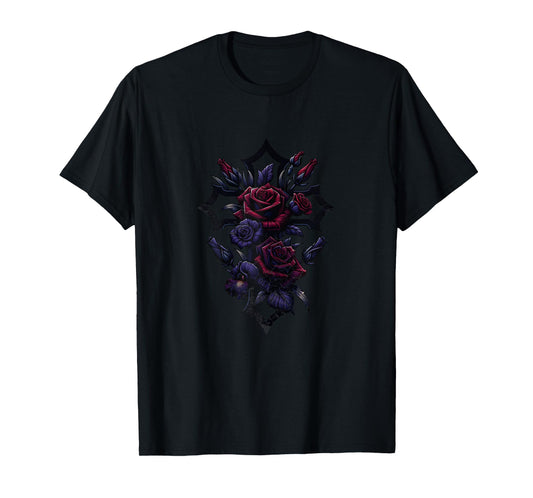 Gothic Rose Cross - Christian Faith Art for Women T-Shirt