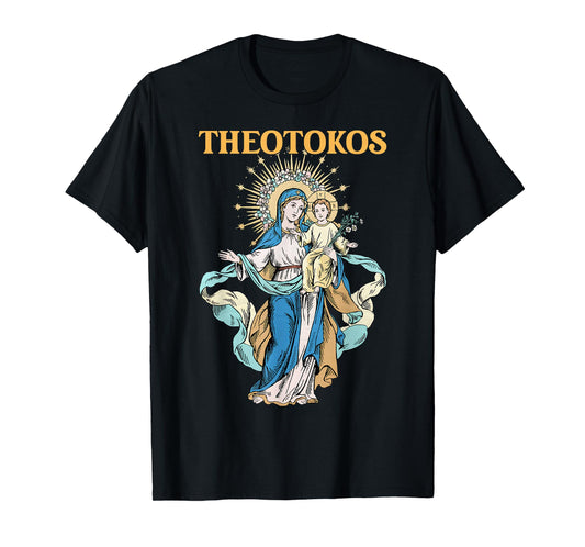 Theotokos Vintage Mary and Child Mother of God Christ Faith T-Shirt