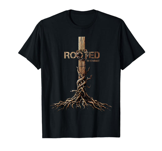 Rooted in Christ Shirt, Jesus Shirts, Cross Christian T-Shirt