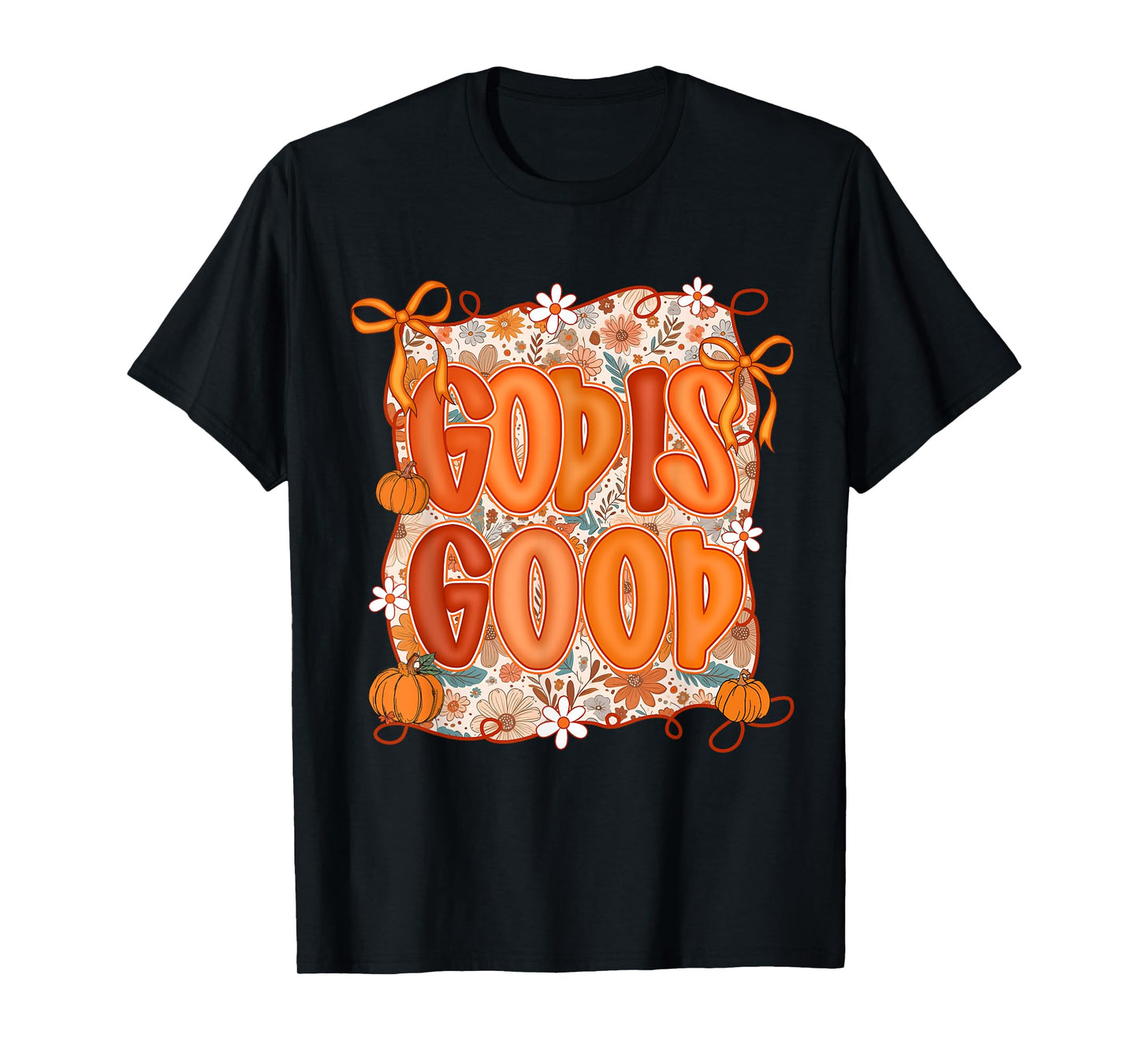 God is Good Retro Pumpkin Thanksgiving Autumn Fall Women T-Shirt