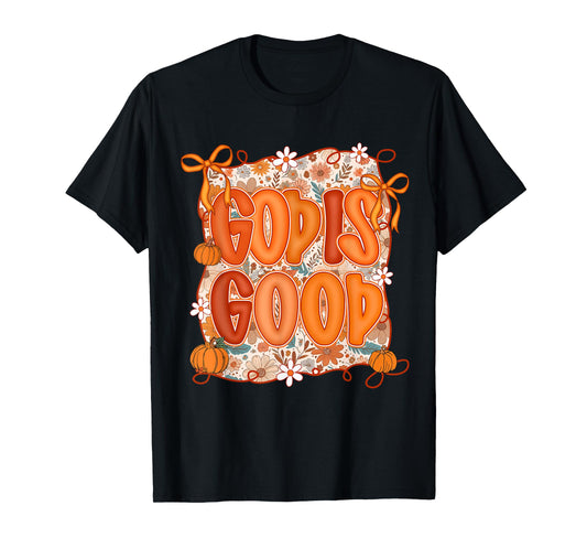 God is Good Retro Pumpkin Thanksgiving Autumn Fall Women T-Shirt