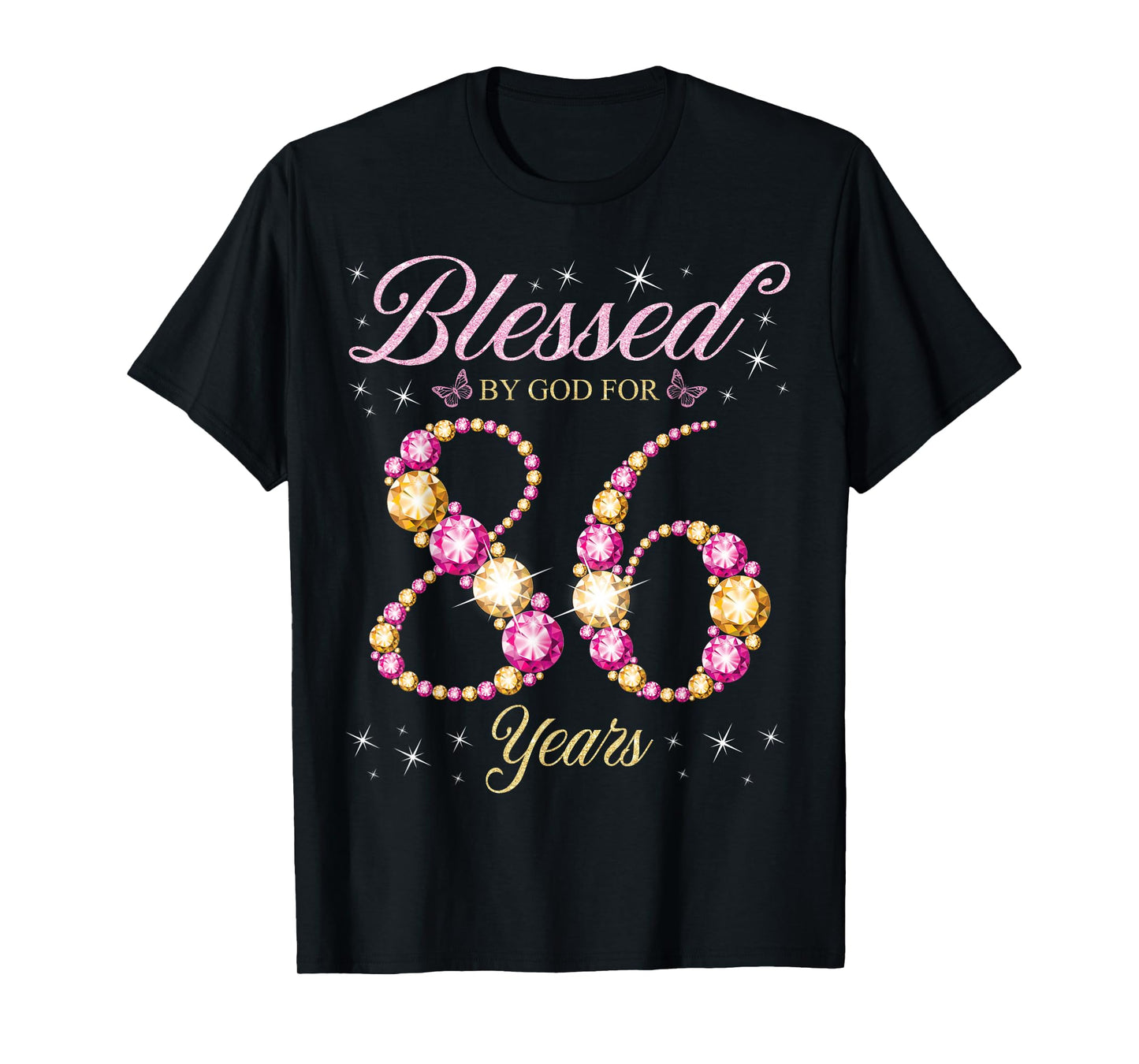 Blessed By God For 86 Years Old 86th Birthday Party T-Shirt