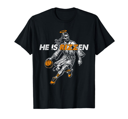He Is RIZZEN Funny Jesus Basketball Easter Resurrection T-Shirt