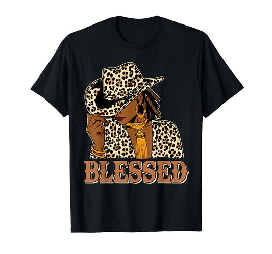 Blessed Black Cowgirl Western Swag African Christian Woman T-Shirt