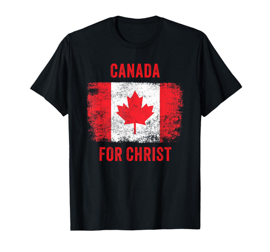 Canada for Christ – Canadian Flag Cross Revival Graphic T-Shirt