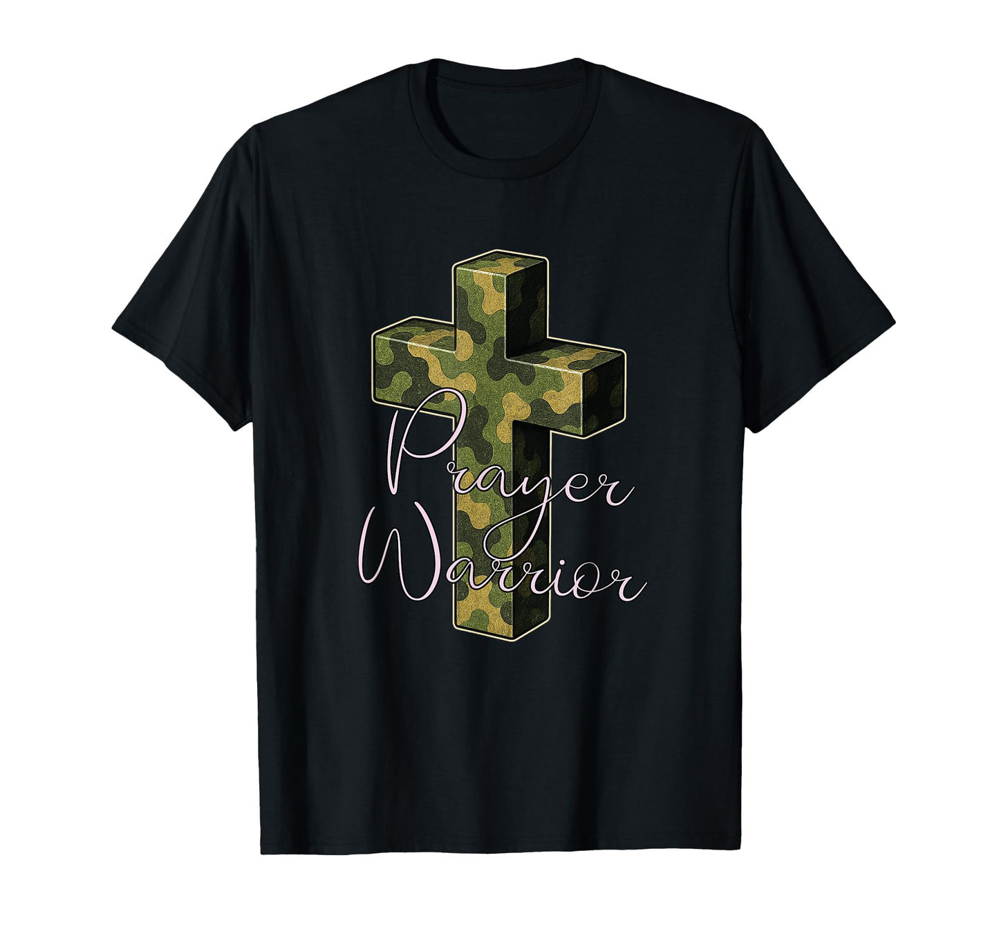 Prayer Warrior Cross Crucifix Pray Pink Camo T-Shirt