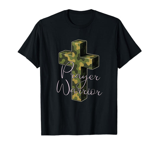 Prayer Warrior Cross Crucifix Pray Pink Camo T-Shirt