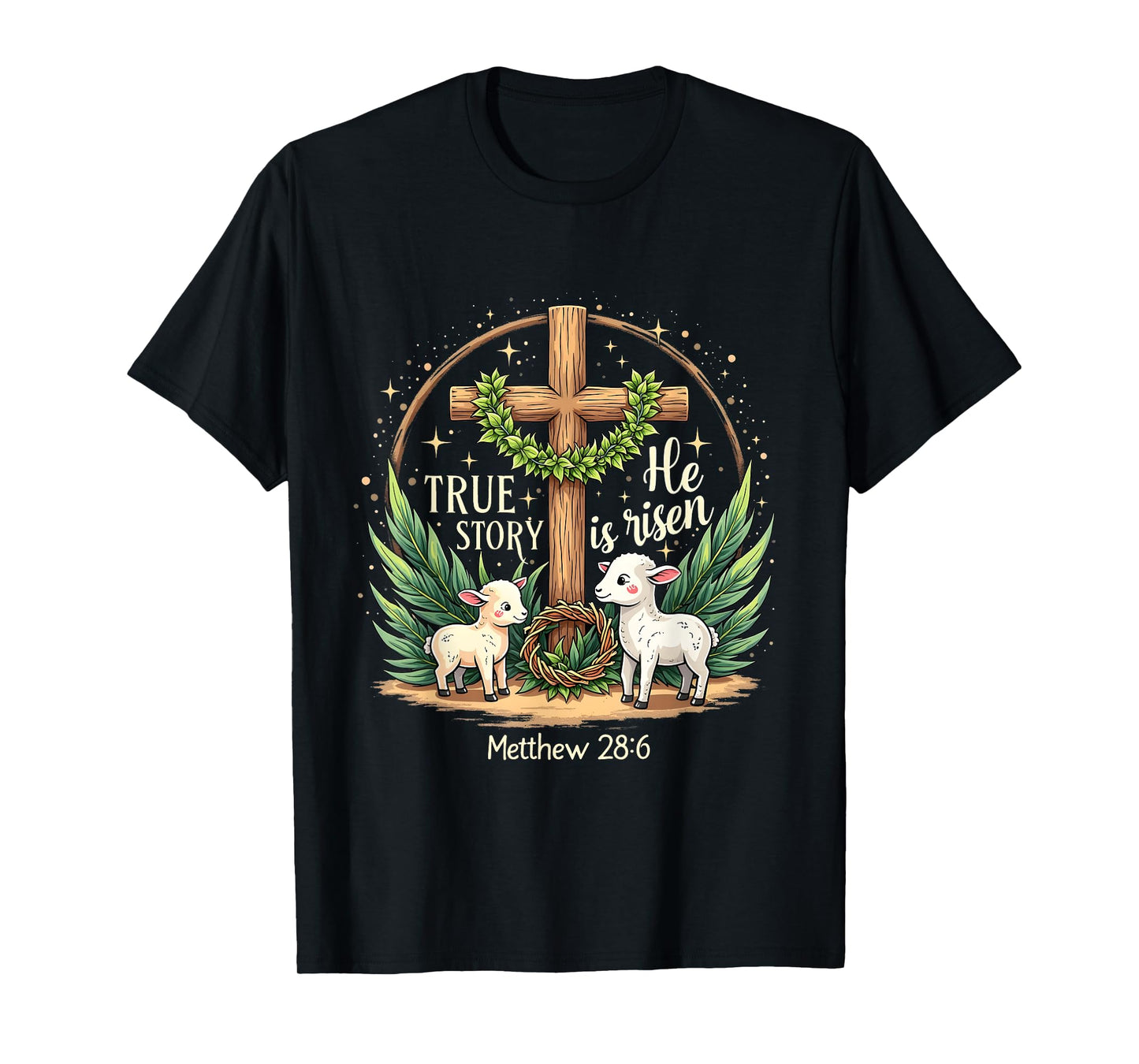 He Is Risen True Story Easter Coquette Vintage Christian T-Shirt