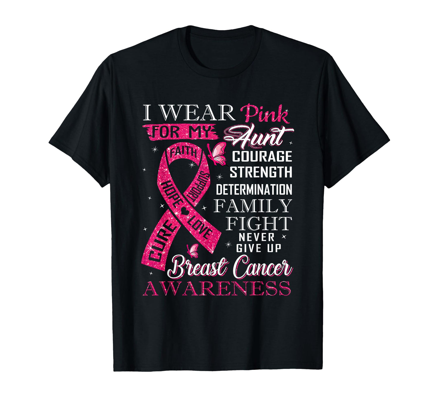 I Wear Pink for My Aunt Breast Cancer Warrior Support Squad T-Shirt