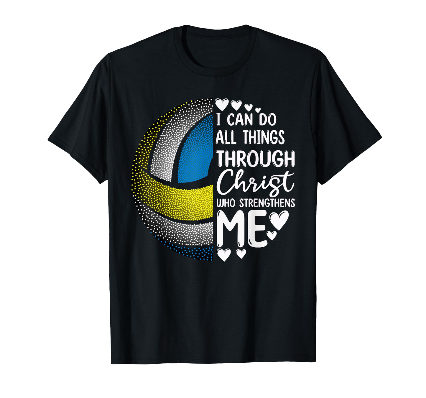 Volleyball Girl Women Boy Men Funny Volleyball Christ Verse T-Shirt