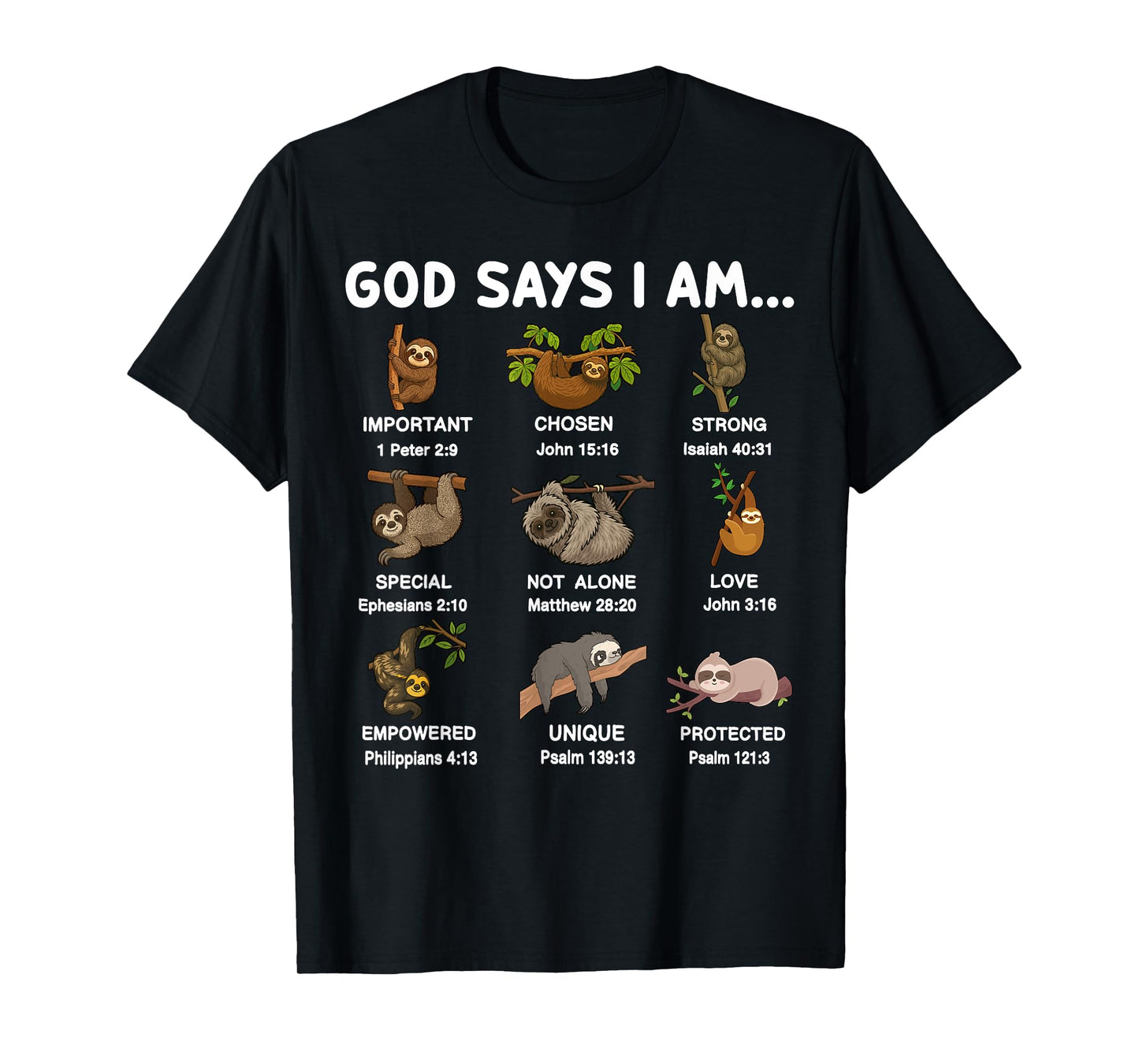 God Say I Am Sloth-Shirt Toddler Boys Christian Son Brother T-Shirt