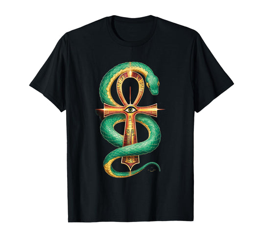 Ankh All Seeing Eye Ancient Egyptian Mythology Snake God T-Shirt