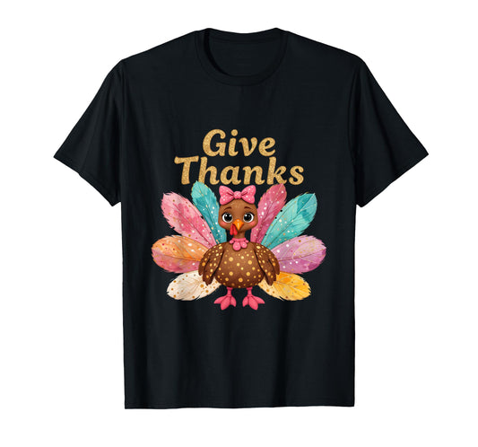 Denim Thankful Turkey Give Thanks Grandma Mama Mom T-Shirt