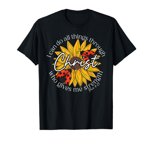 Philippians 4;13 Religious Ladybug Strengthens Christian T-Shirt