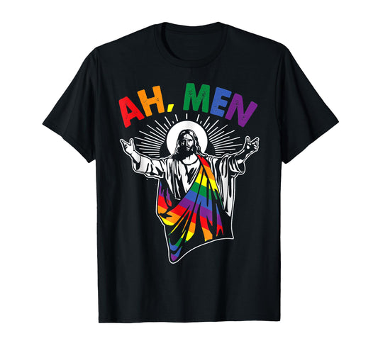 Ah Men Funny LGBT, Easter Gay, Christian Costume T-Shirt