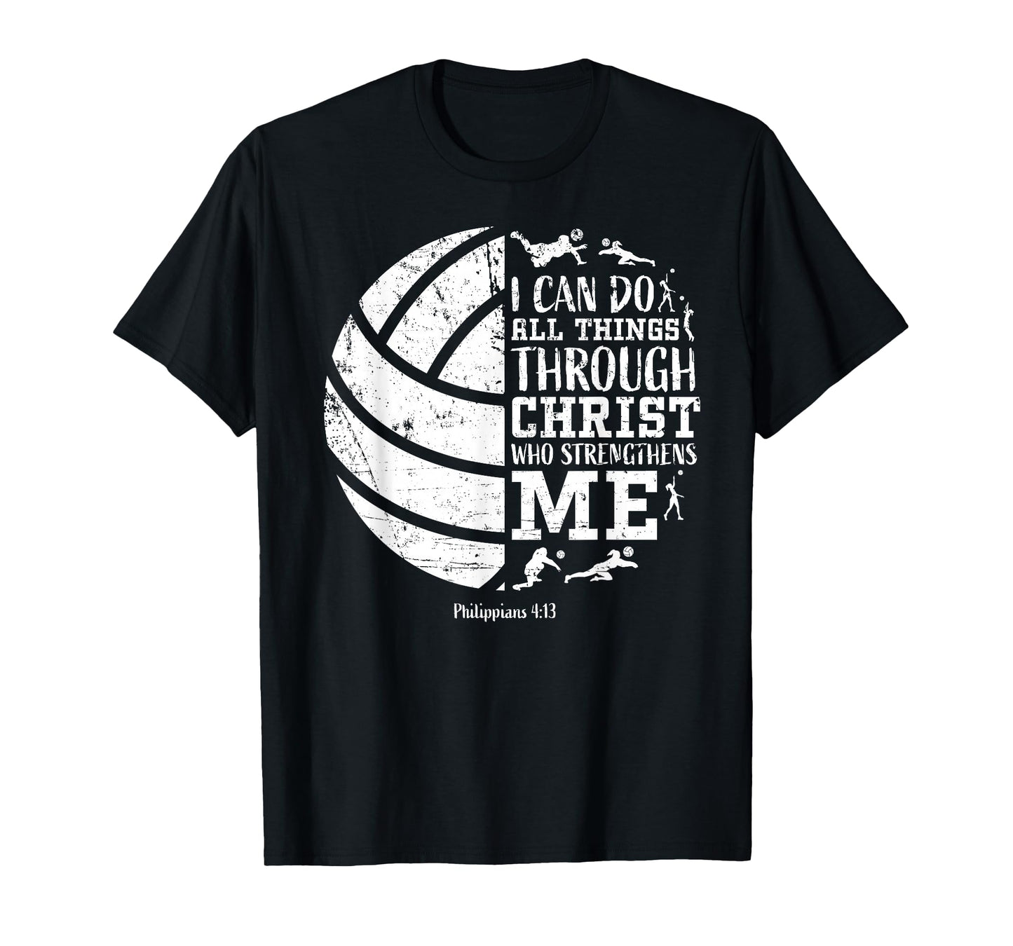 Cute Philippians 4 13 Volleyball I Can Do All Things Graphic T-Shirt
