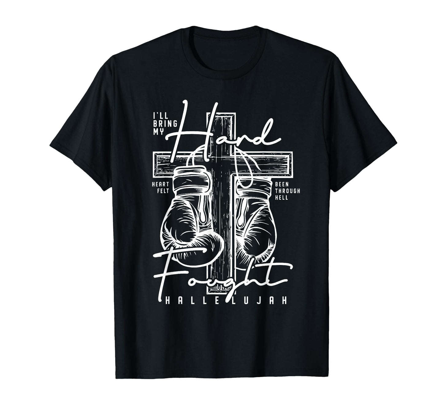 Hard Fought Hallelujah Trending Jesus Faith Christian Cross T-Shirt