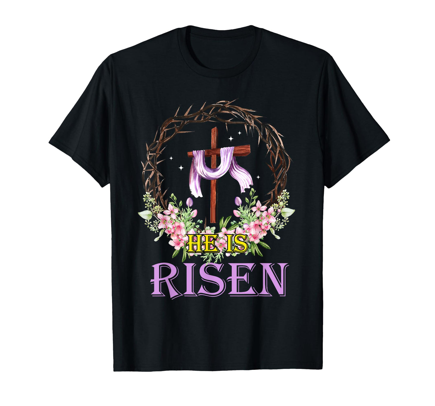 He Is Risen Cross Christian Jesus Easter T-Shirt