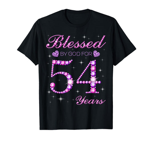 Blessed by God for 54 Years Old 54th Birthday Party T-Shirt