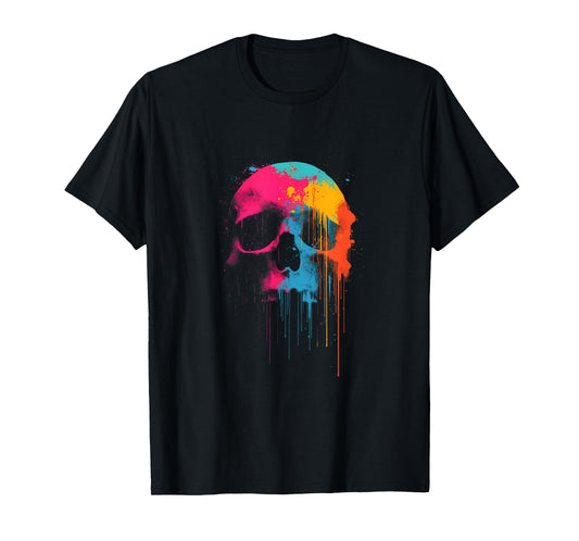 Classic Hard Rock Graffiti Skull - Dripping Paint Graffiti T-Shirt