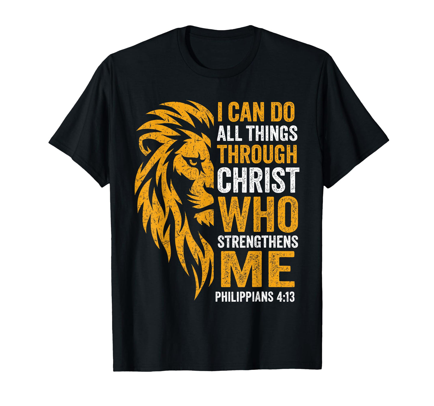 Christian I Can Do All Things Through Christ Lion Faith T-Shirt