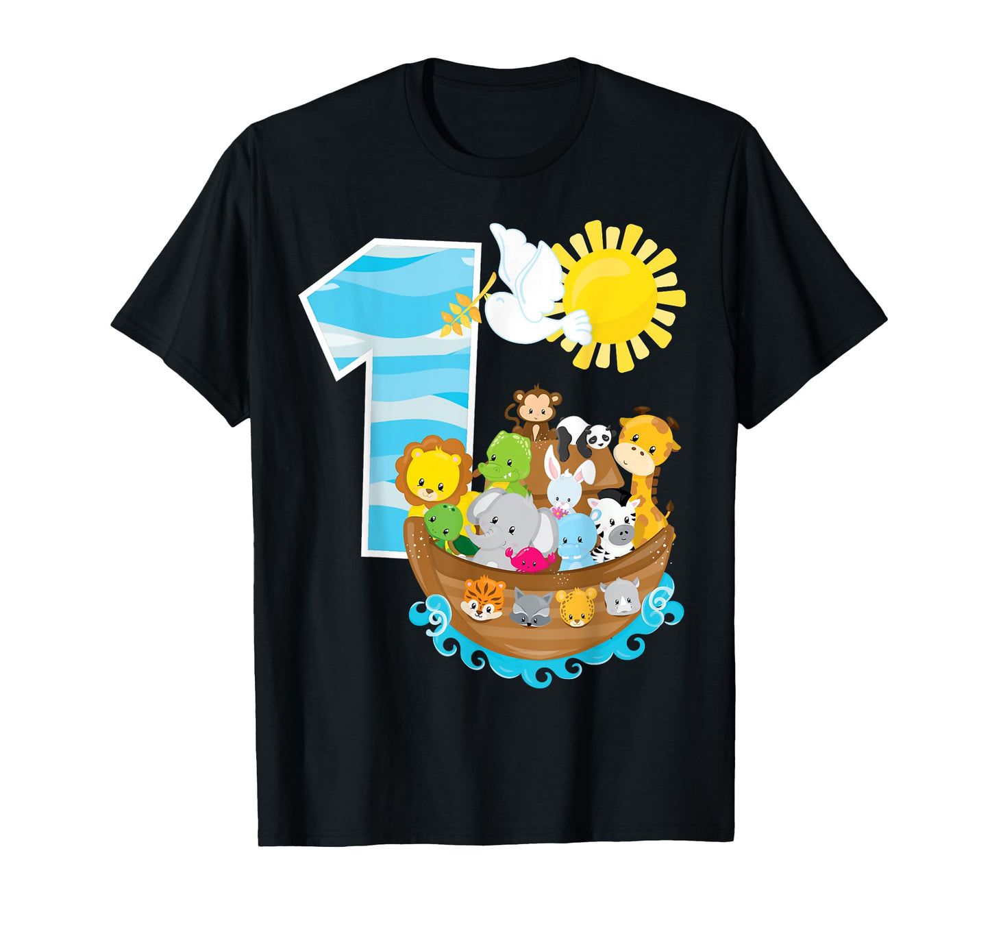 Noah's Ark Birthday Party 1st Birthday 1 Year Old Toddler T-Shirt