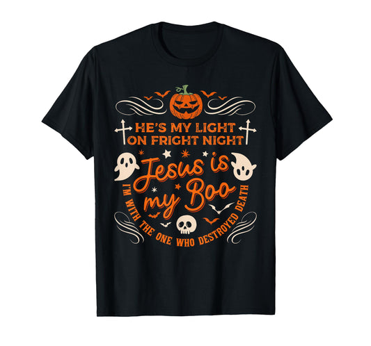 Jesus is My Boo Christian Halloween Ghost Pumpkin Funny T-Shirt