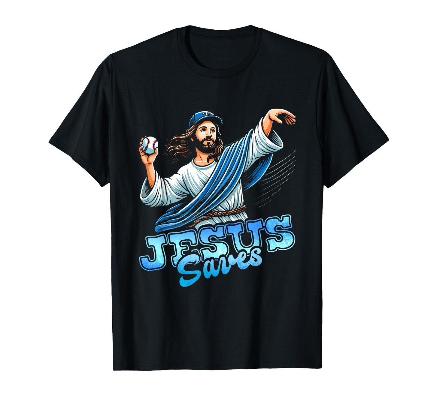 Jesus Save Baseball Sport Player Religious Christian Faith T-Shirt