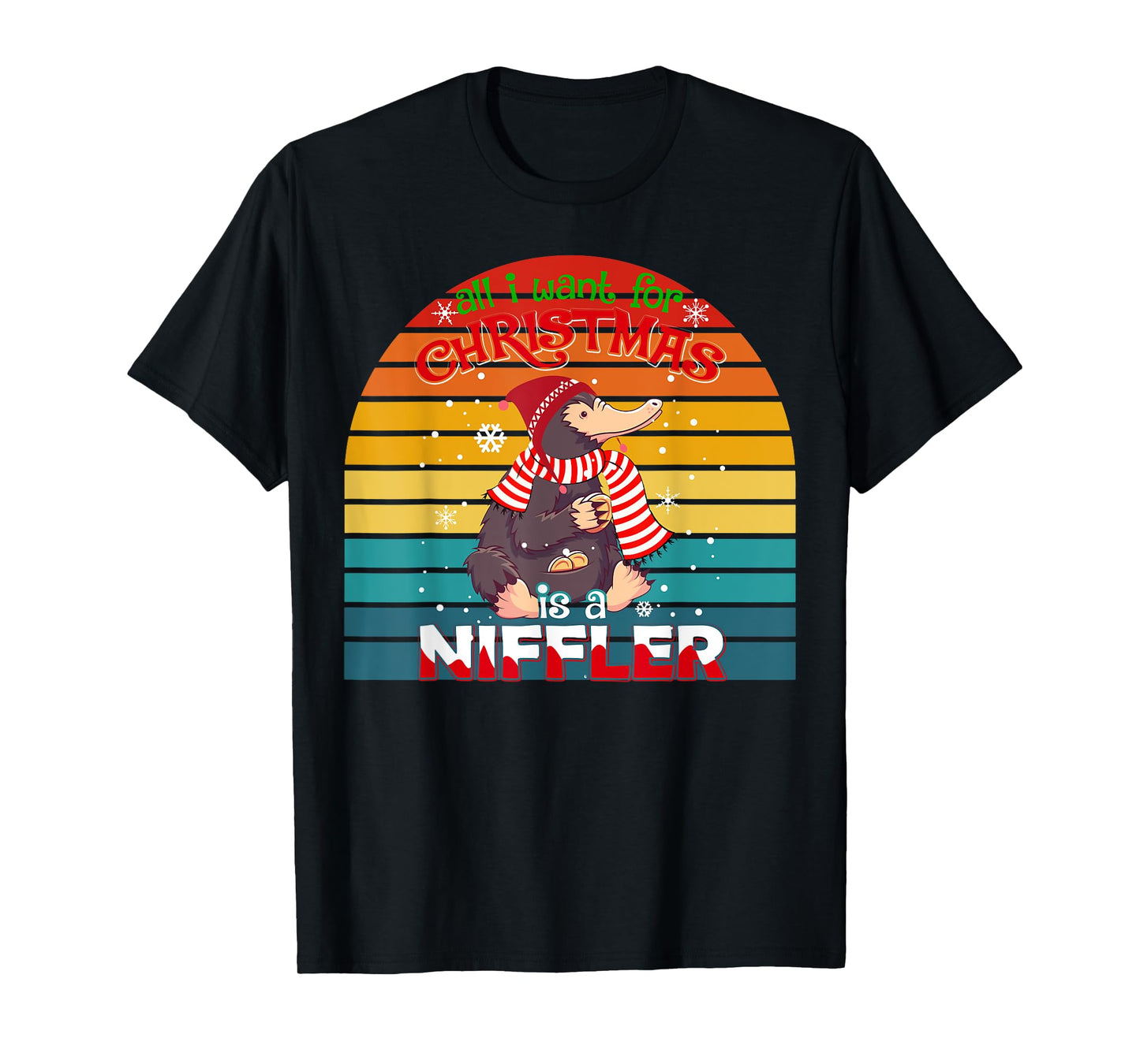 ALL I WANT FOR CHRISTMAS IS A NIFFLER MEN KIDS XMAS FAMILY T-Shirt
