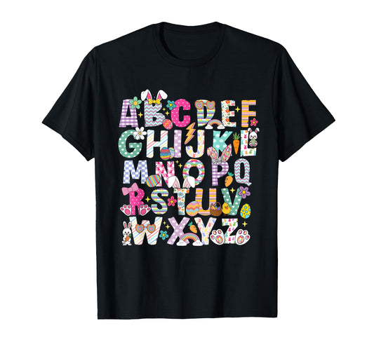 Happy Easter Day Alphabet Abcs Elemeno For Teacher Student T-Shirt
