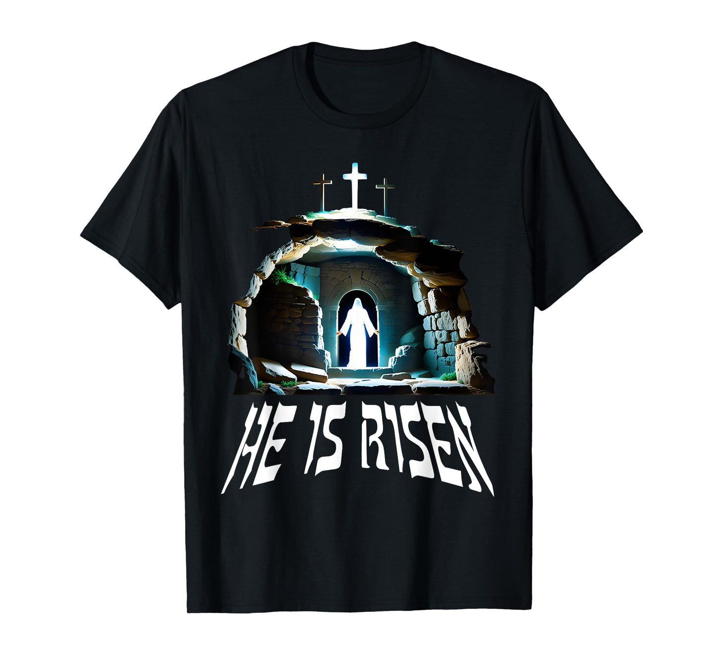 Resurrection Jesus Empty Tomb He Is Risen Glory tee T-Shirt