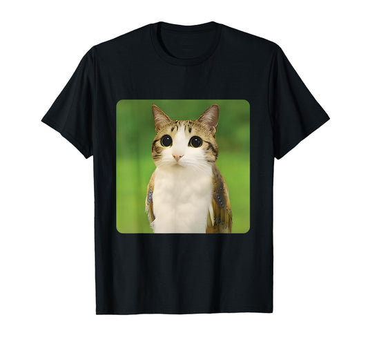 Cat Owl Funny Cursed Internet Trendy Cat Cute Meme Brainrot T-Shirt