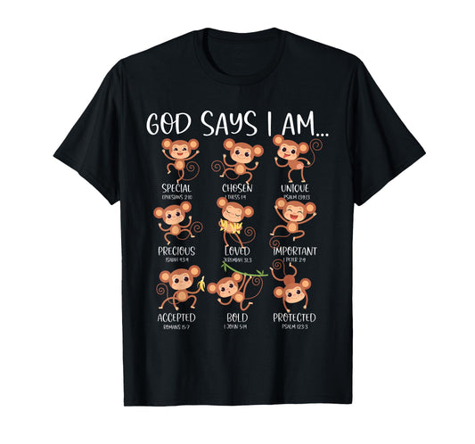 God Say I Am Love Monkeys Cute Bible Quotes Cute Monkey Love T-Shirt