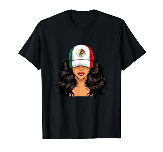 Mexican Girl Mexico Flag Proud Mexican Women T-Shirt